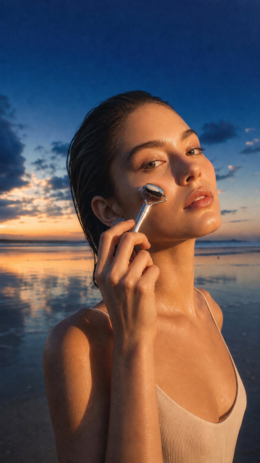 AI product shot of Golki Sculpt & Lift Guasha Roller™ GWP