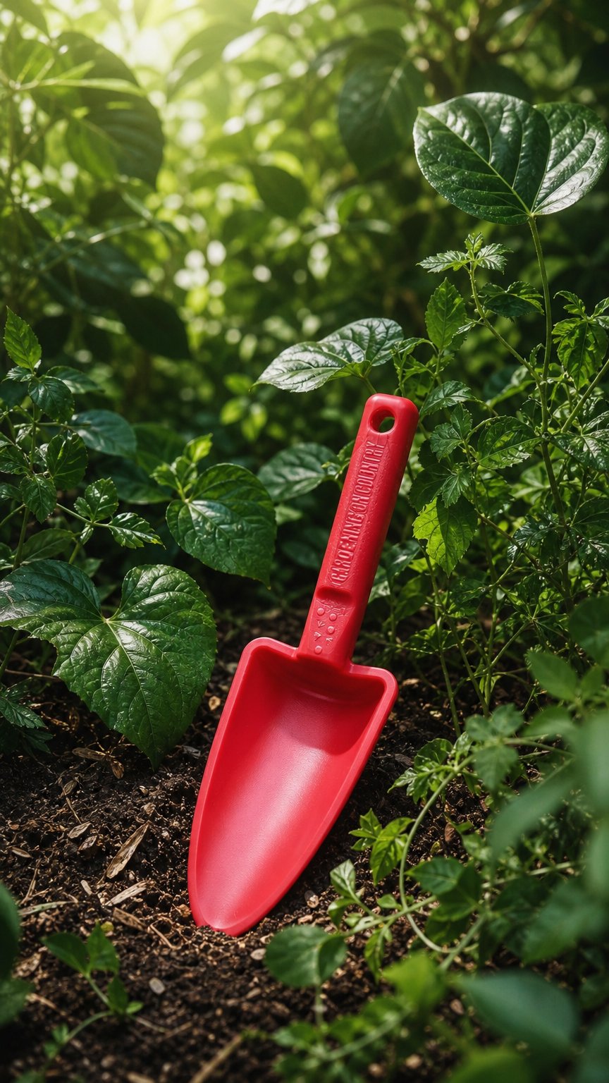 AI product shot of Womby Hand Trowel — Recycled Plastic, Australian Made