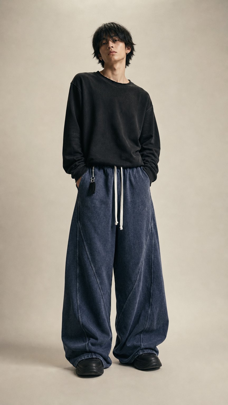 AI product shot of Black Washed Sweatpants