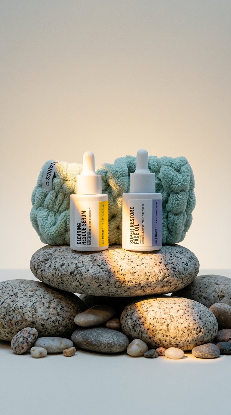 AI product shot of Restore Clear Skin Bundle - Balanced, hydrated, happy skin