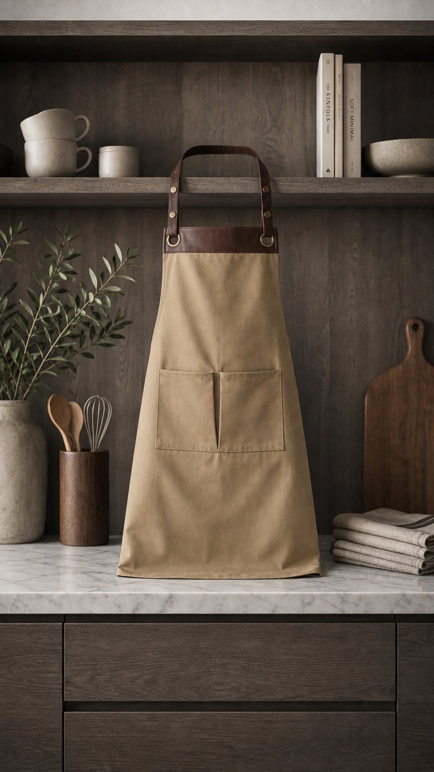 AI product shot of Espresso Bib Apron