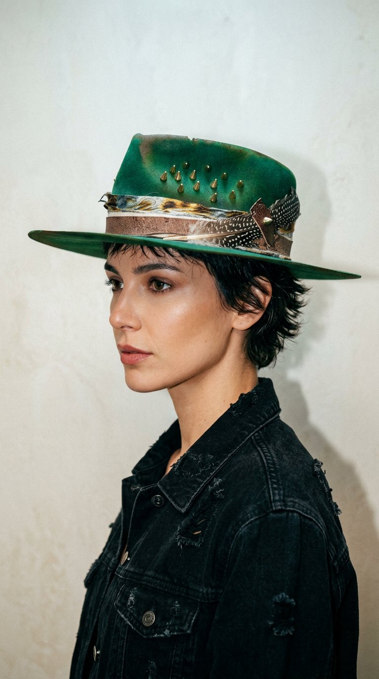 AI product shot of Cappello green hard rock
