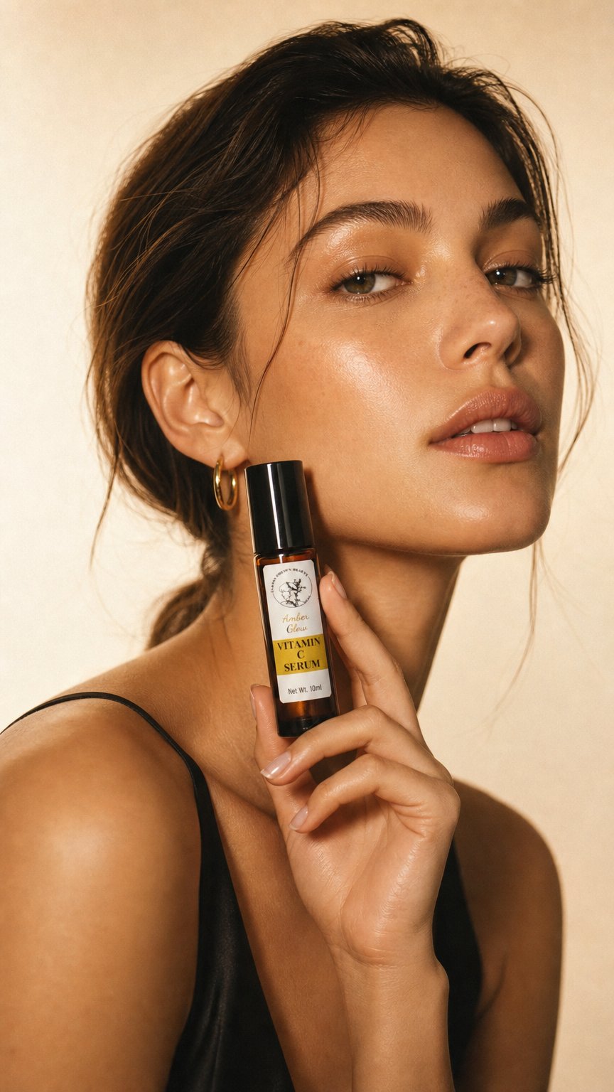 AI product shot of Vitamin C Serum (Amber Glow)