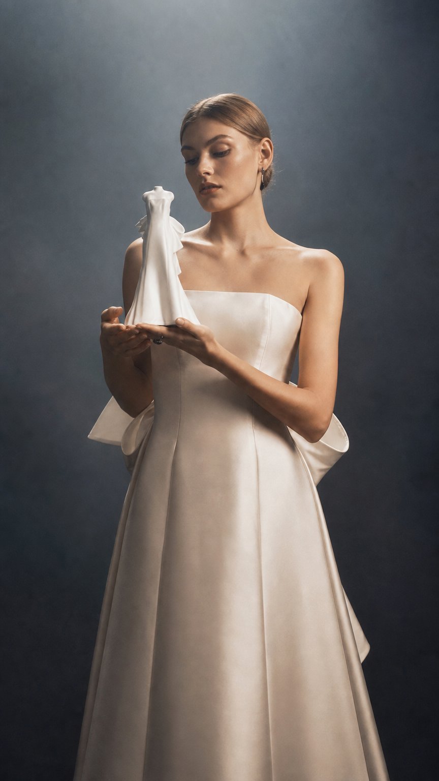 AI product shot of Custom sculpture of your wedding dress