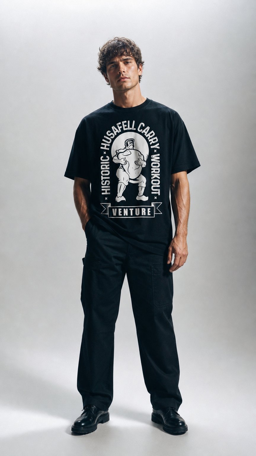 AI product shot of VENTURE T-SHIRT HUSAFELL CARRY