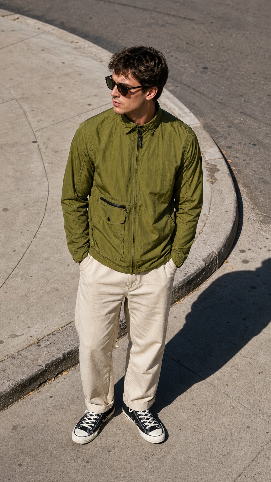 AI product shot of Weekend Offender Vinnie Overshirt Green