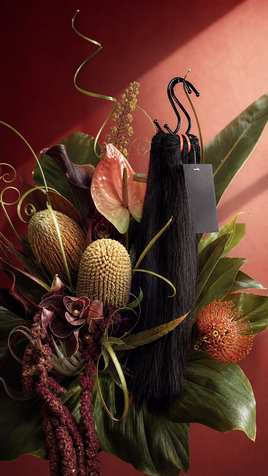 AI product shot of SILQ EXTENSIONS — Raw Straight 3-Bundle Deal