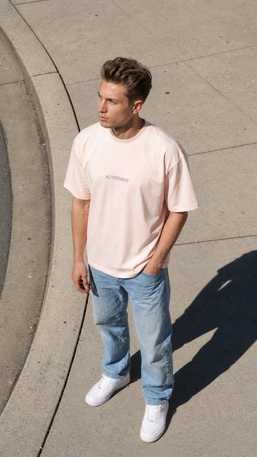 AI product shot of Icon T-Shirt Peach