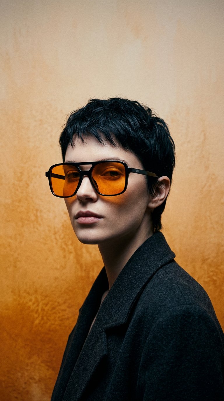 AI product shot of Pier One UNISEX - Sunglasses - black/orange