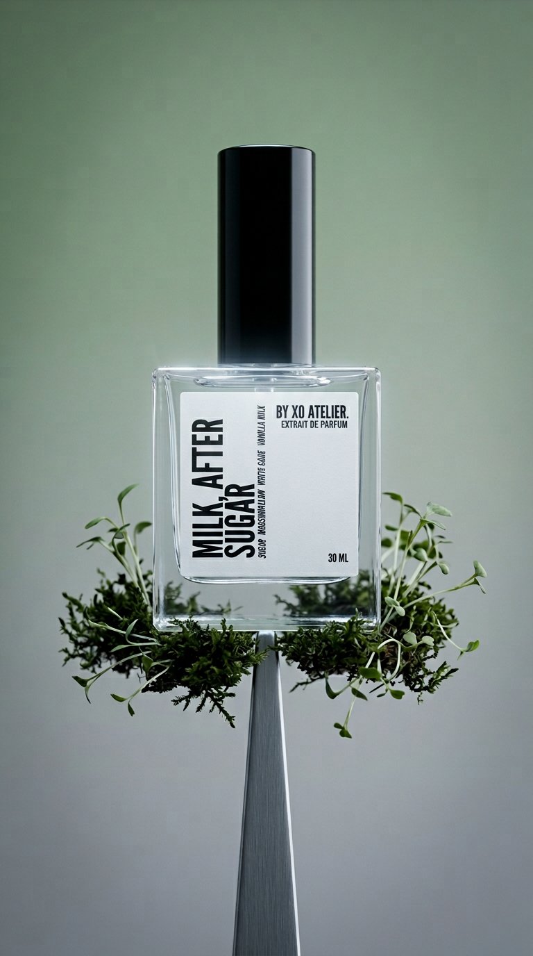 AI product shot of MILK, AFTER SUGAR · EXTRAIT