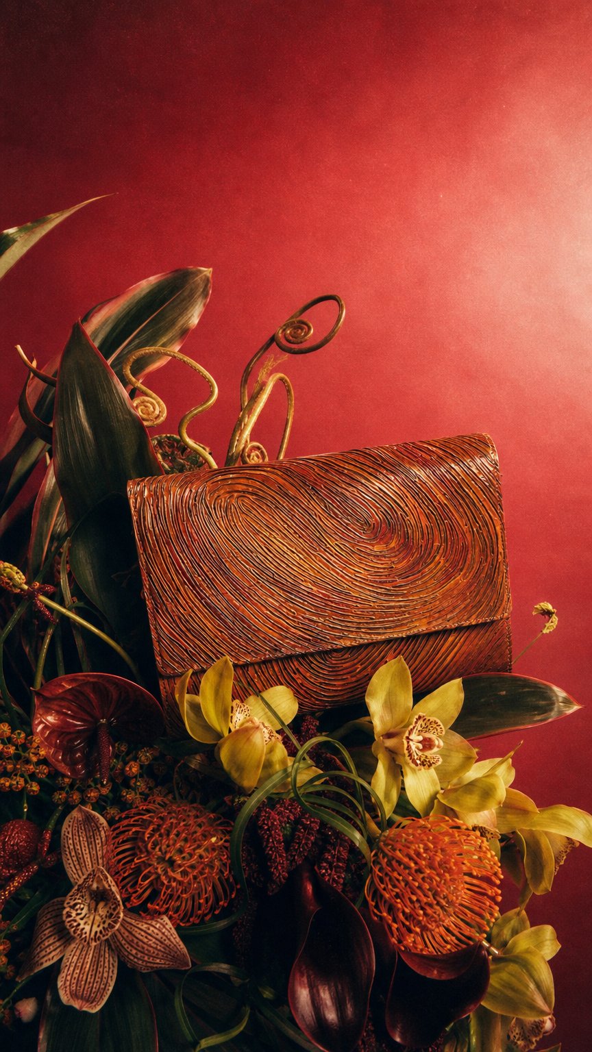 AI product shot of Venus Clutch - Orange Marmalade