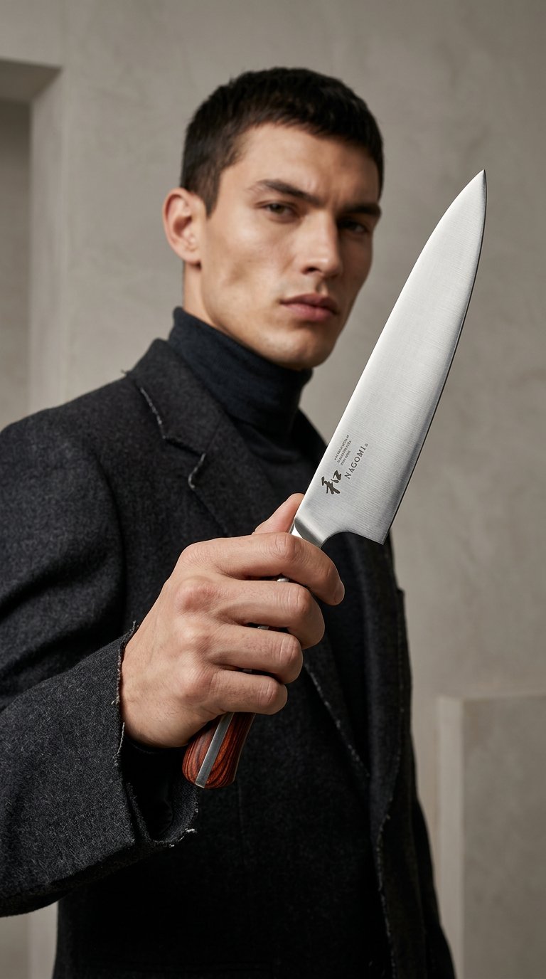 AI product shot of Nagomi Gyuto Chef Knife