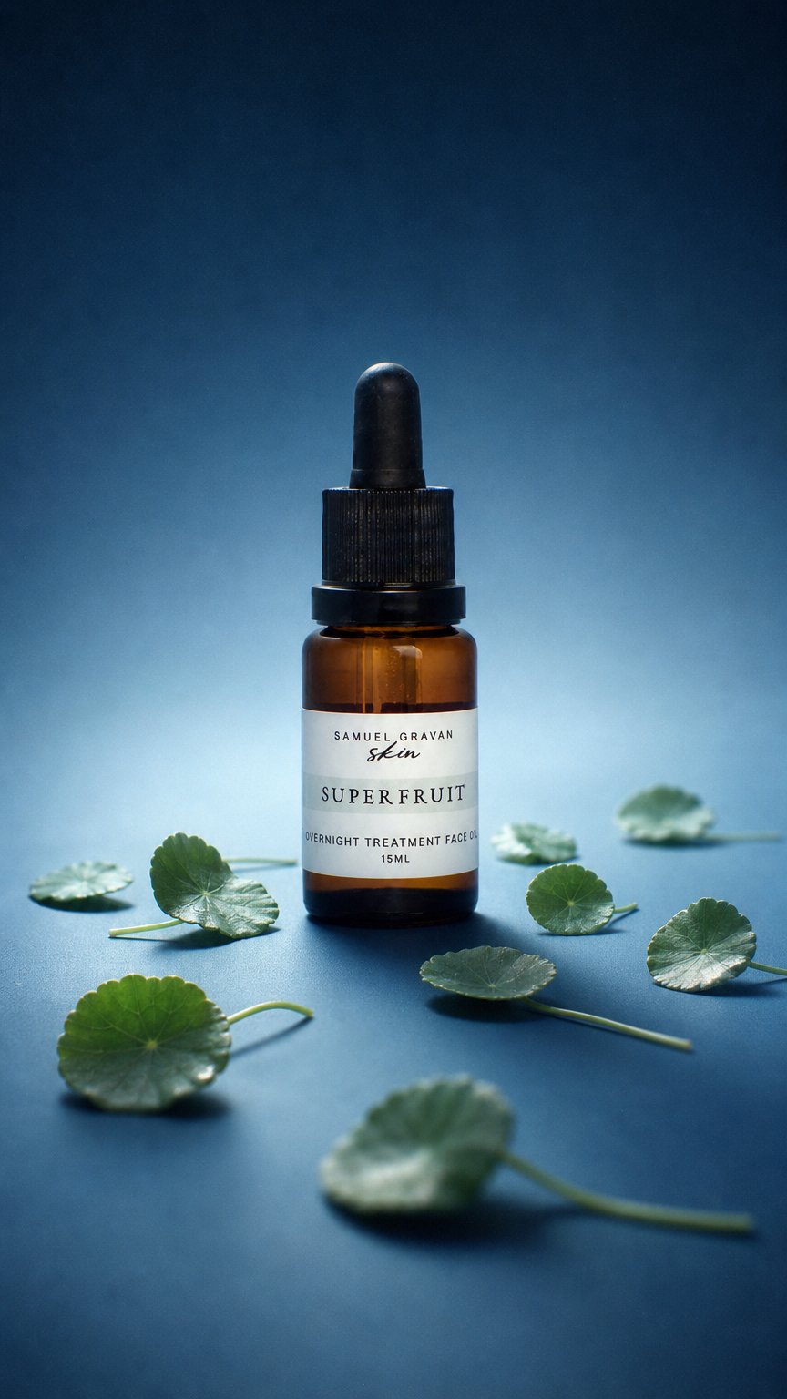 AI product shot of Superfruit face oil