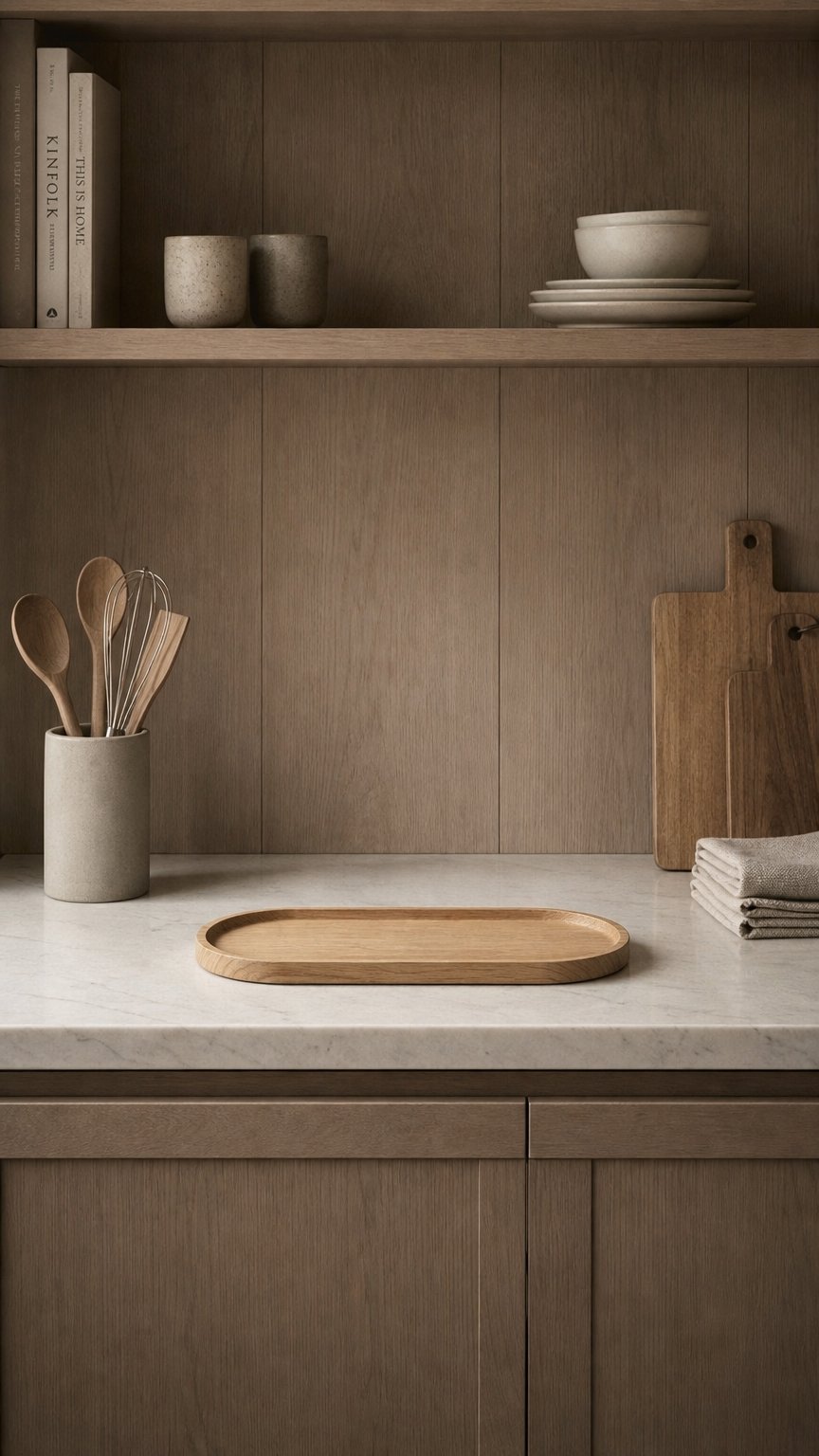 AI product shot of 2er Set Barista Tablett aus Eichenholz