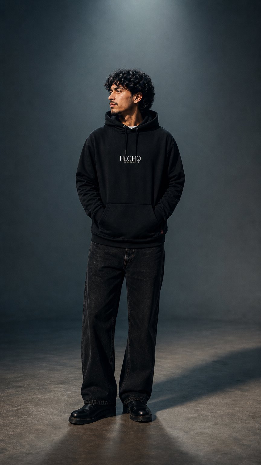 AI product shot of HECHO IN DETROIT® Hoodie