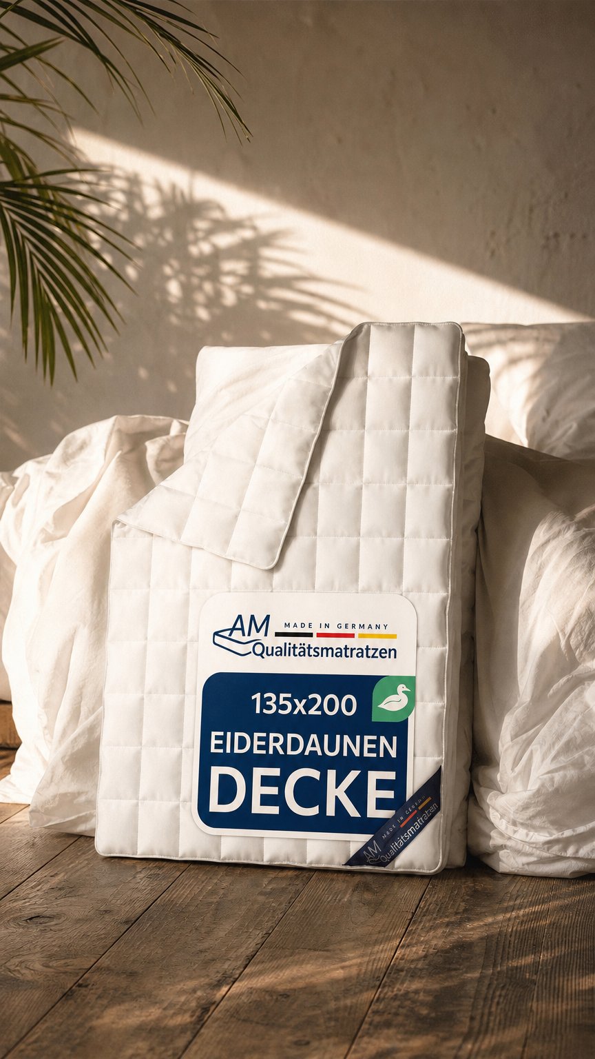 AI product shot of Premium Eiderdaunendecke