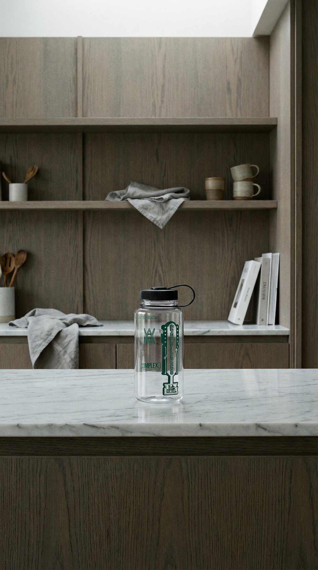 AI product shot of Arsham Studio x ComplexCon Water Bottle