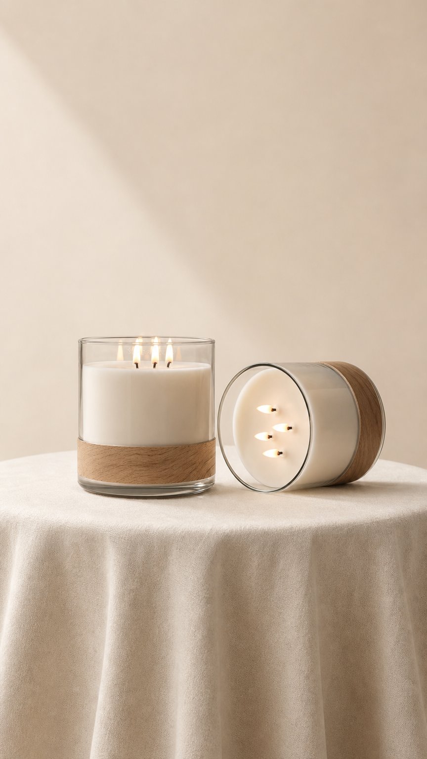 AI product shot of CANDLES