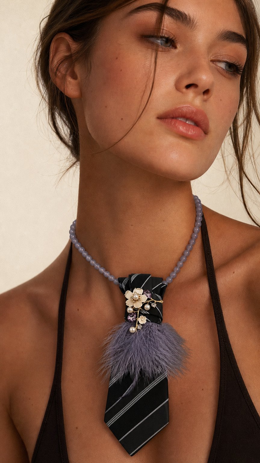 AI product shot of Tie Necklace - Federspiel