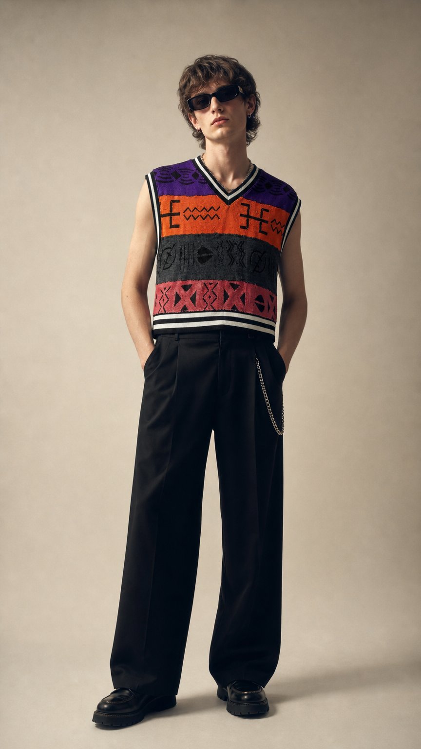 AI product shot of Colorblock Cropped Heritage Vest (XL)