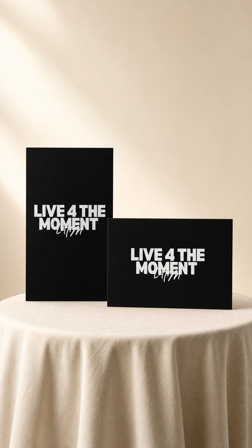 AI product shot of LIVE 4 THE MOMENT