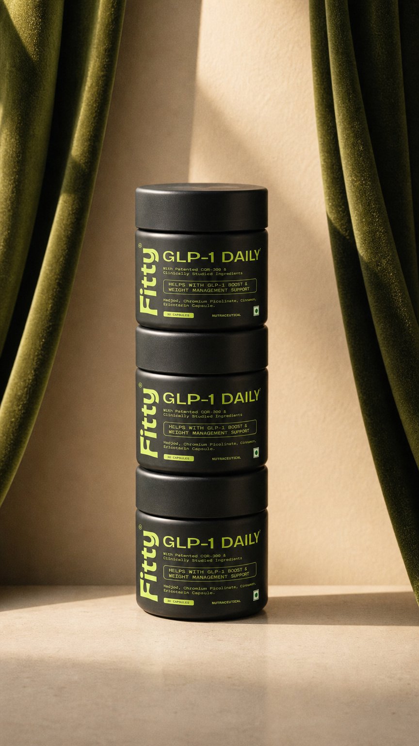 AI product shot of GLP-1 DAILY™ | Celebrity-Inspired Routine | Clinically Tested | FREE 1-month Diet Plan