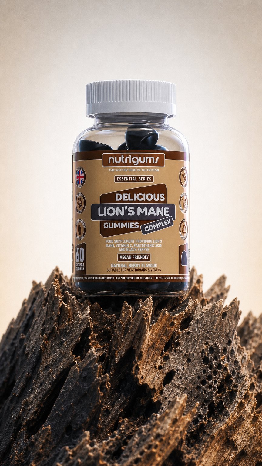 AI product shot of Lion's Mane Mushroom Complex - Berry Flavour