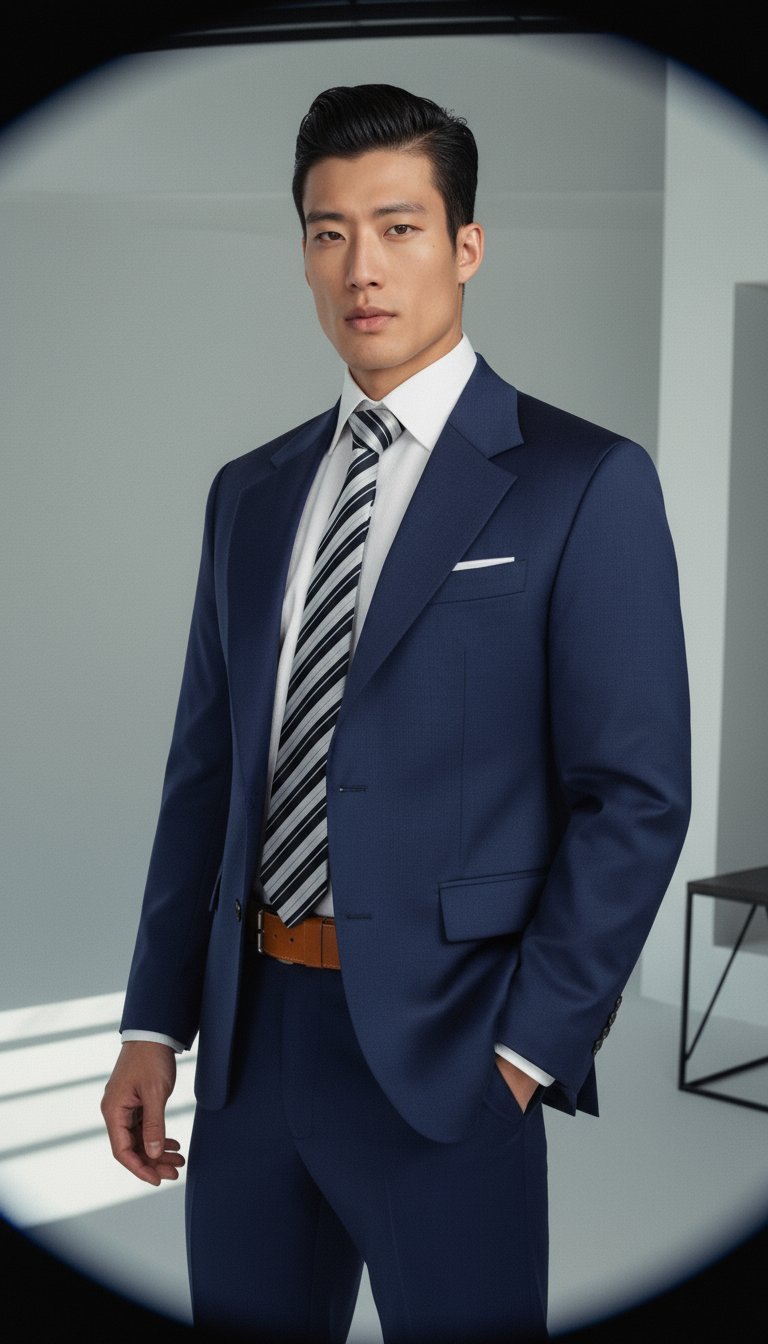 AI product shot of Royal Blue Performance Stretch Suit