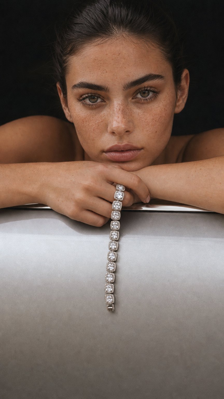 AI product shot of 18K White Gold Bracelet