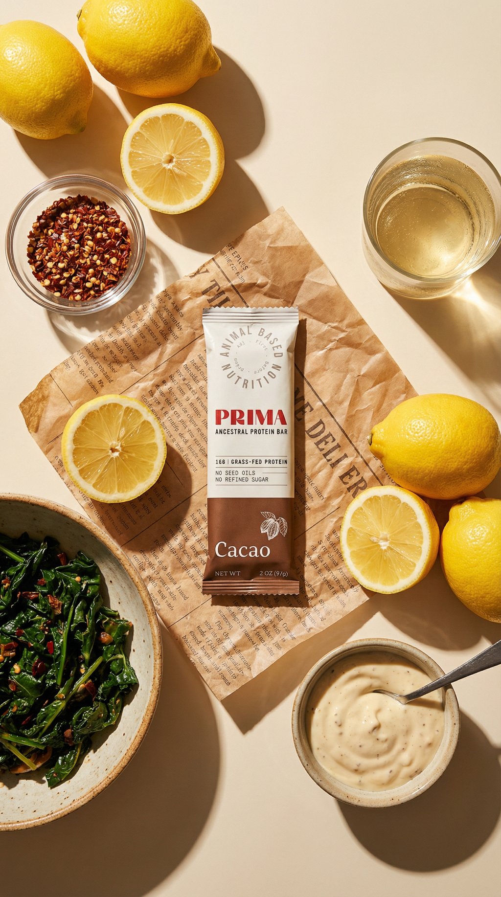 AI product shot of Ancestral Protein Bar - Cacao
