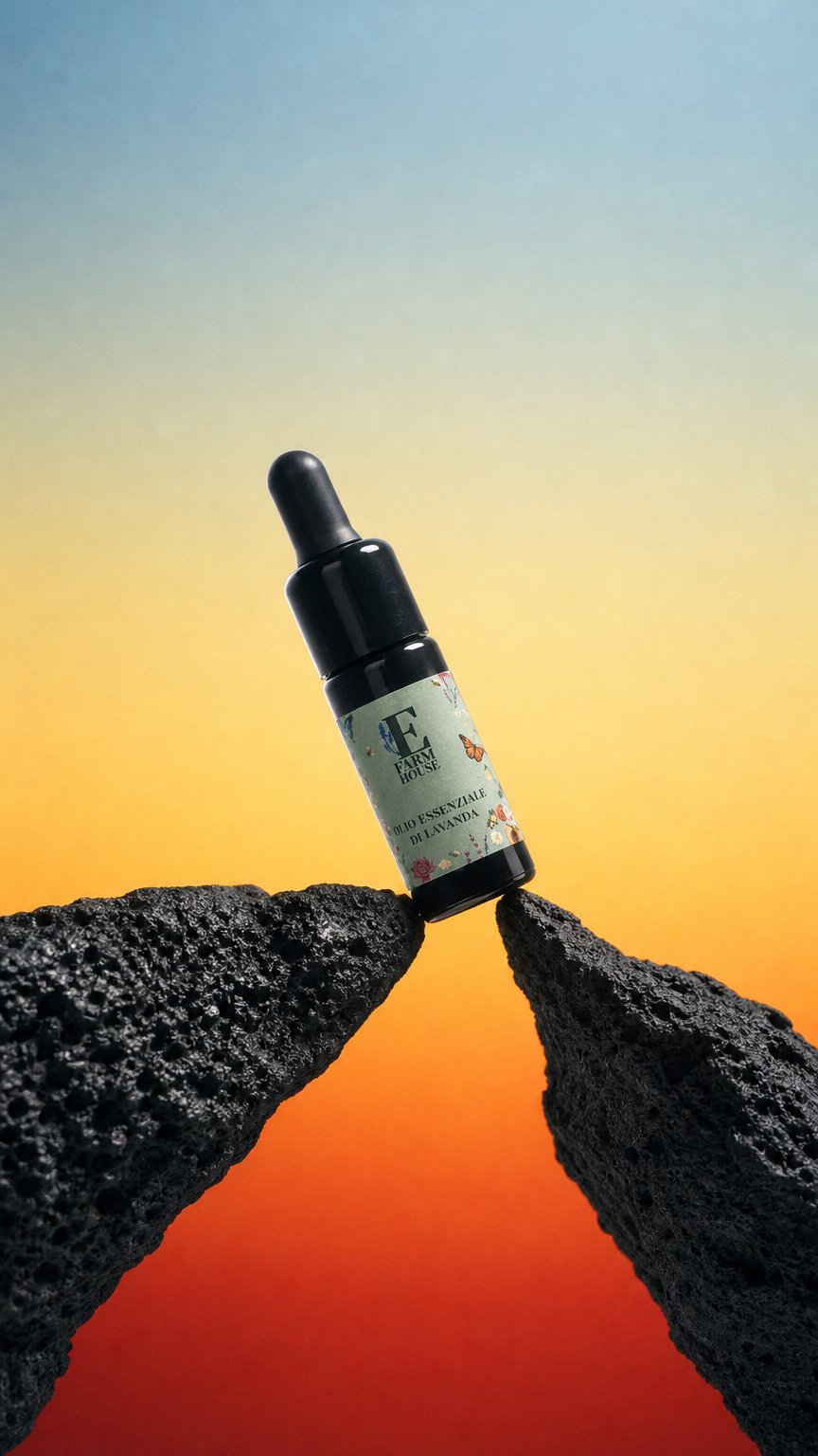 AI product shot of OLIO ESSENZIALE DI LAVANDA 10ml