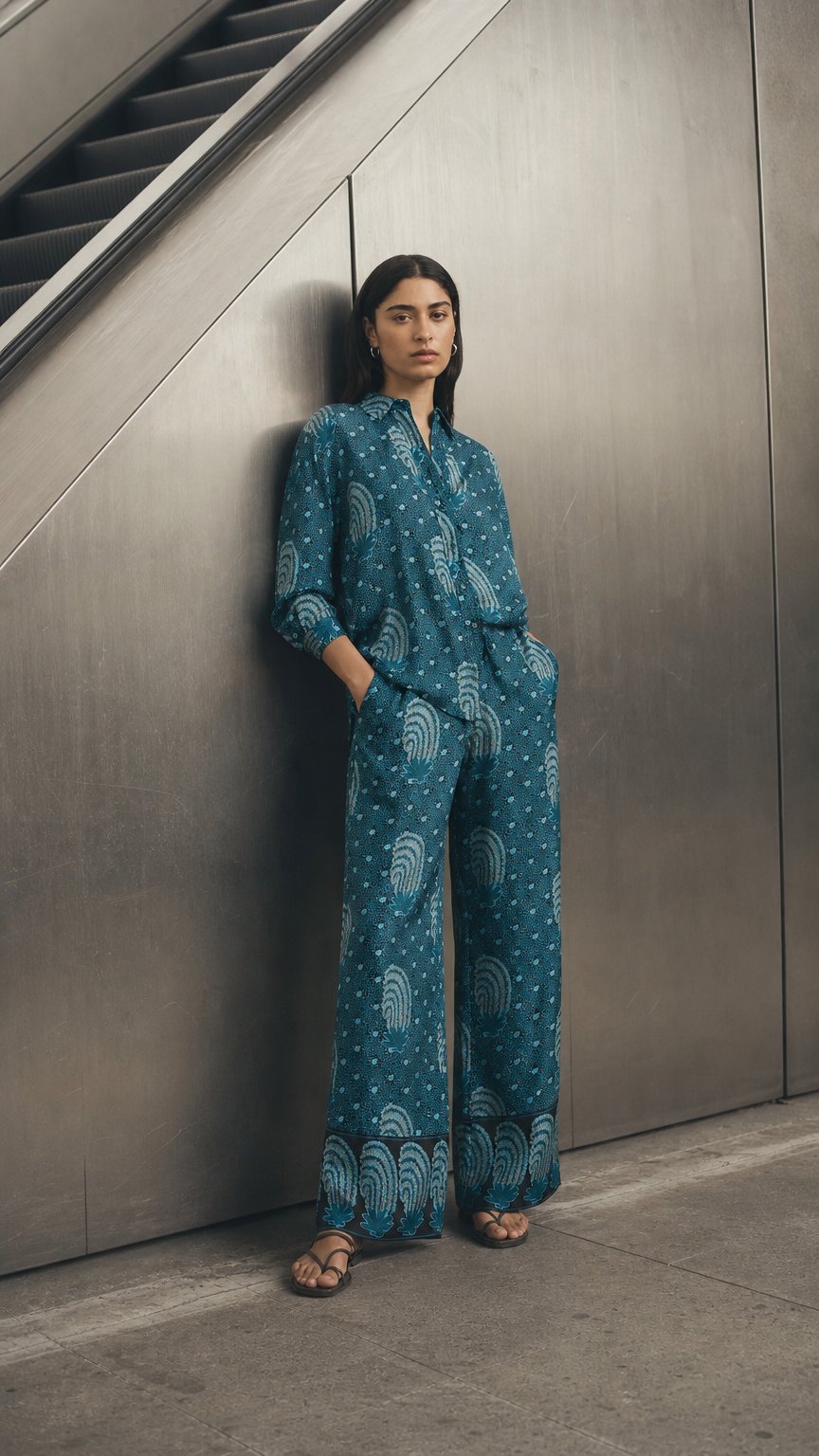 AI product shot of Hannah Artwear Azra Pant Tide Indigo