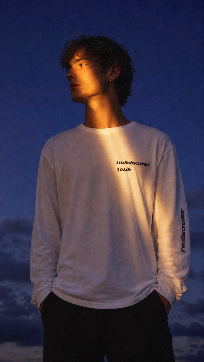 AI product shot of Mod570 'I'm Subscribed To Life' 570 Blog Long Sleeve