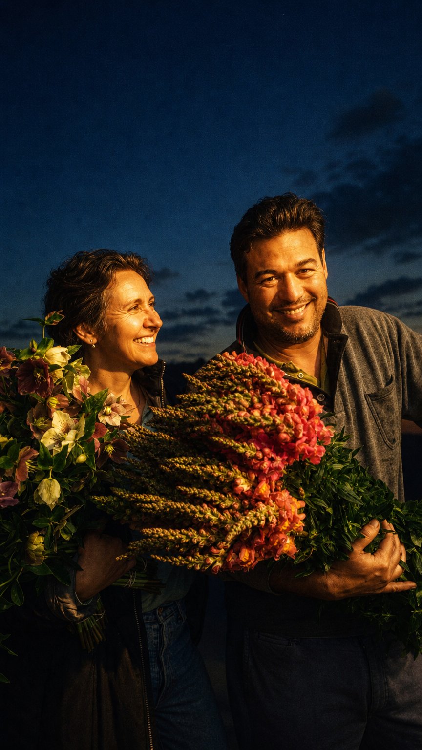 AI product shot of Rino & Jonima Flowers Farm Visit