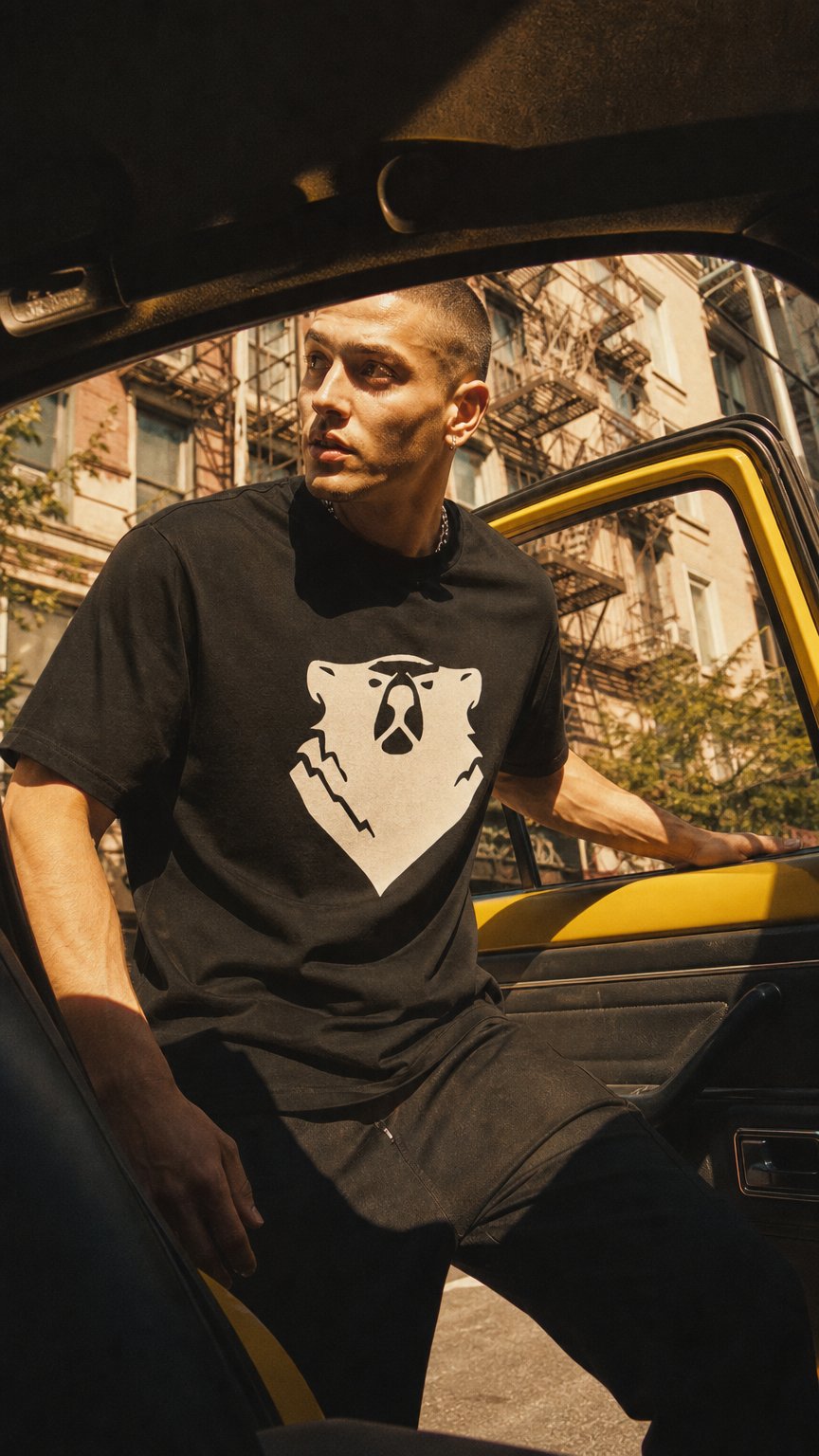 AI product shot of Grimey Clothing