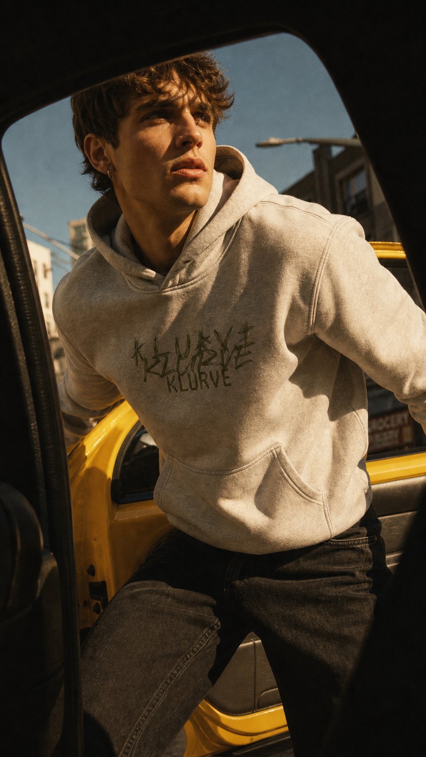 AI product shot of Klurve Oversized Fleeced Hoodie