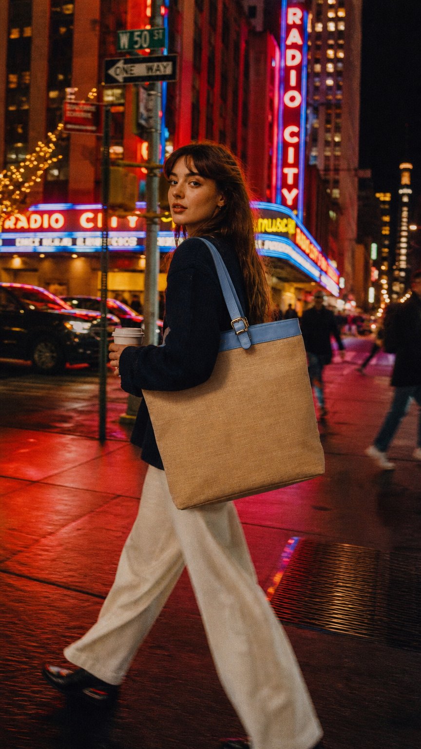 AI product shot of Leren weekendtas - Model Kiara