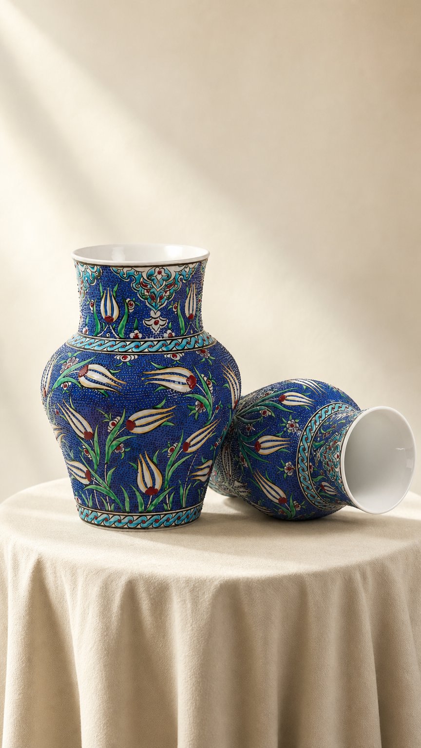 AI product shot of Iznik Large Vase - Quartz
