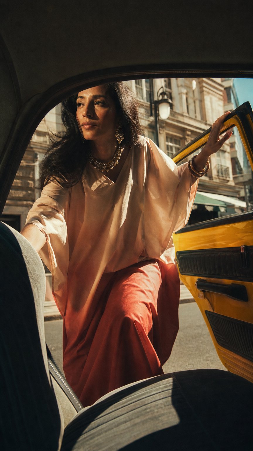 AI product shot of Athena Kaftan in Dessert Rose - PRE ORDER