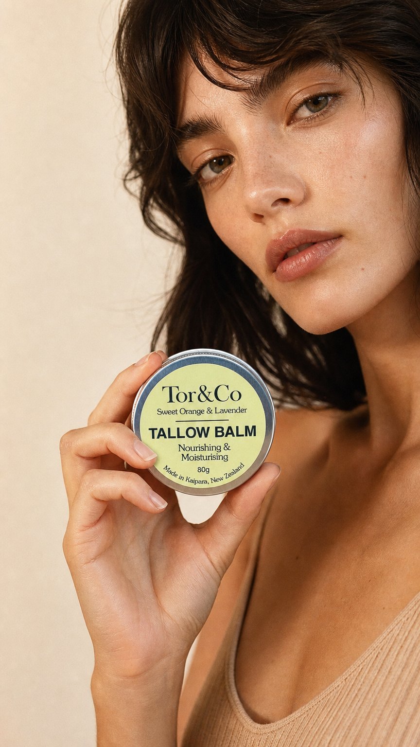 AI product shot of Sweet orange tallow Balm