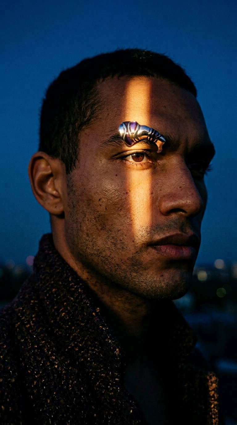 AI product shot of Eyebrow Ring | Unisex Sterling Silver 925 with Colorit Enamel