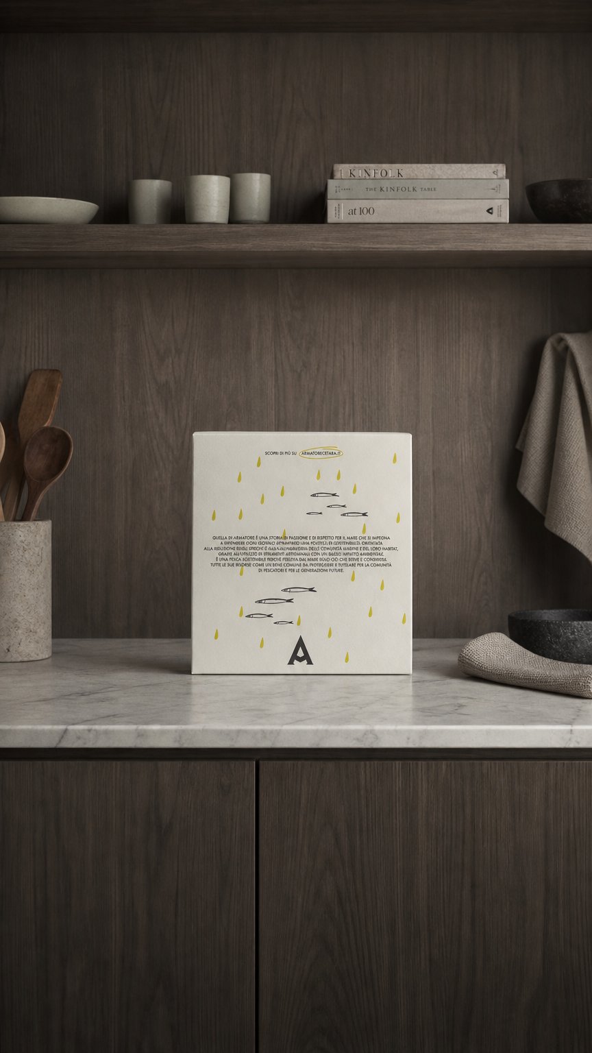AI product shot of FILETTI DI ALICI IN OLIO