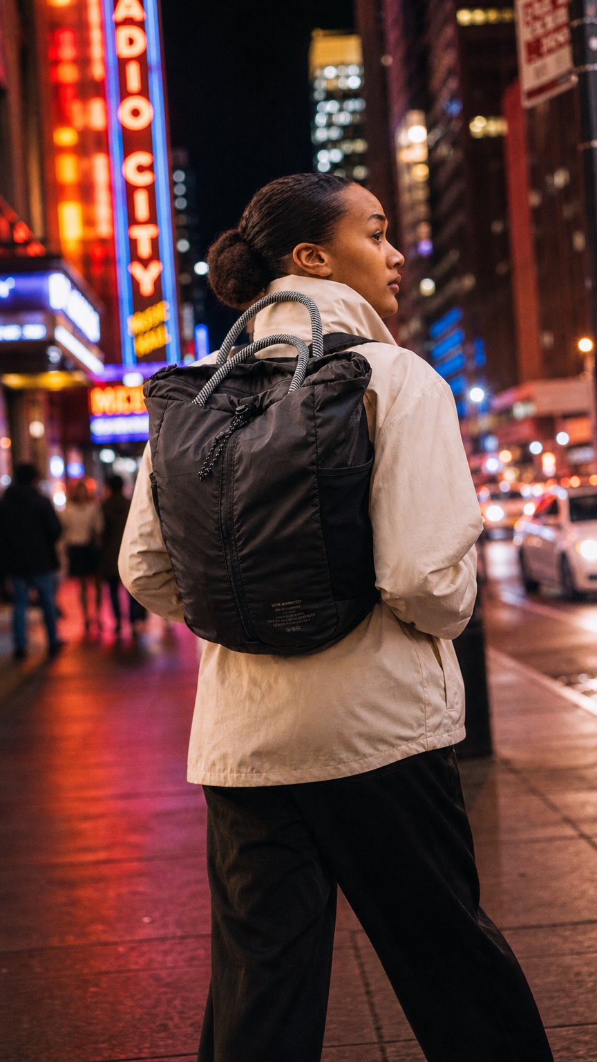 AI product shot of Tristan Packable Backpack