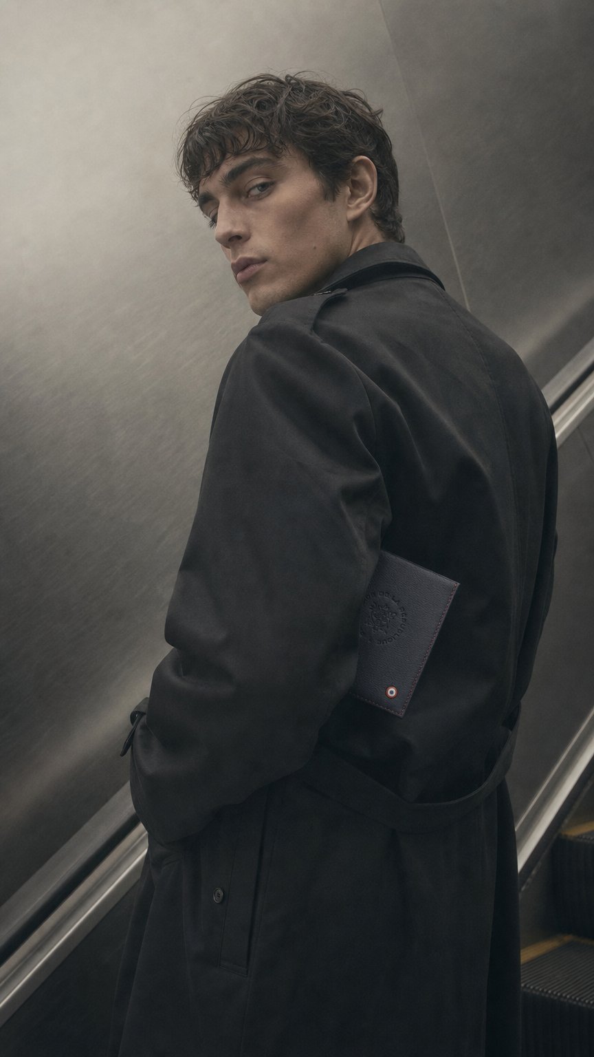 AI product shot of VICTOR - Pour l'Élysée portefeuille Cuir lisse Lune bleue