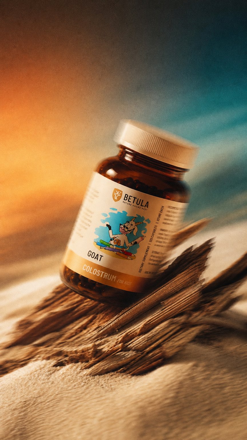 AI product shot of COLOSTRUM FOR KIDS - READER ILLUSTRATION