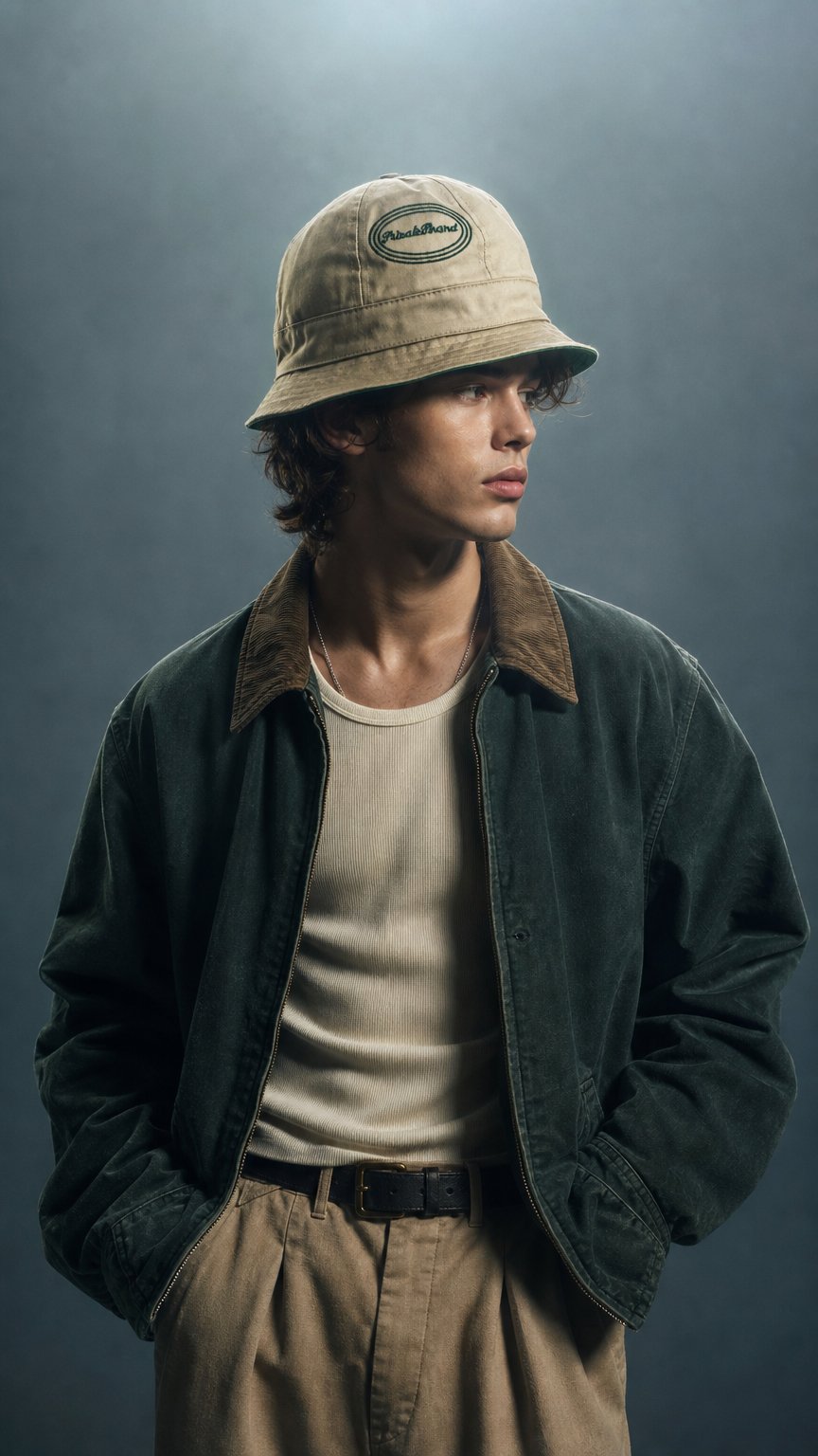 AI product shot of PB Jake Sportie Hat – Khaki
