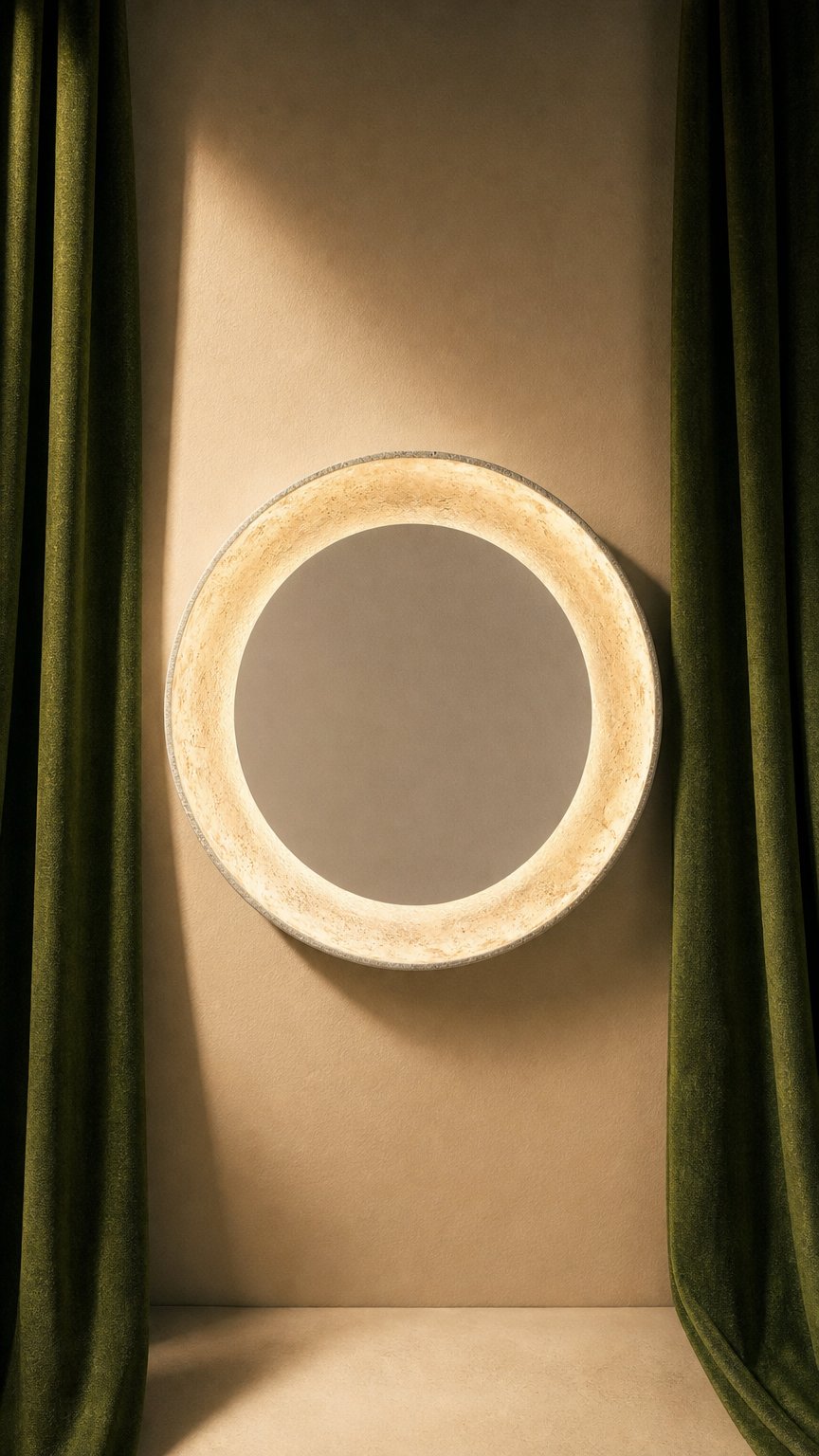 AI product shot of Wall mirror – White gold leaf