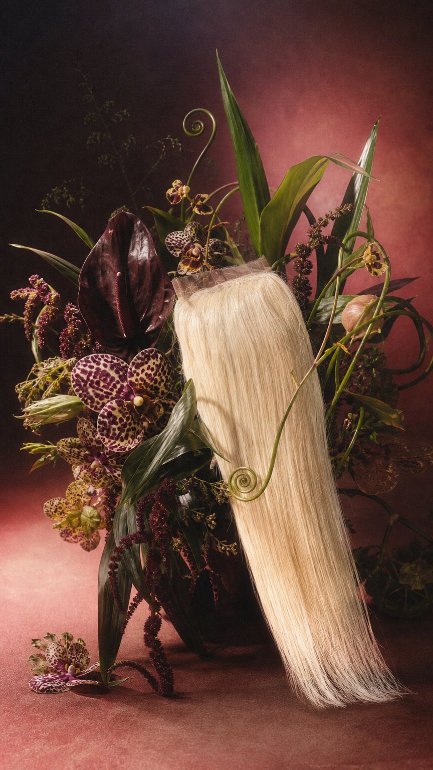 AI product shot of HD Closure 613 Blonde Virgin Hair 5x5