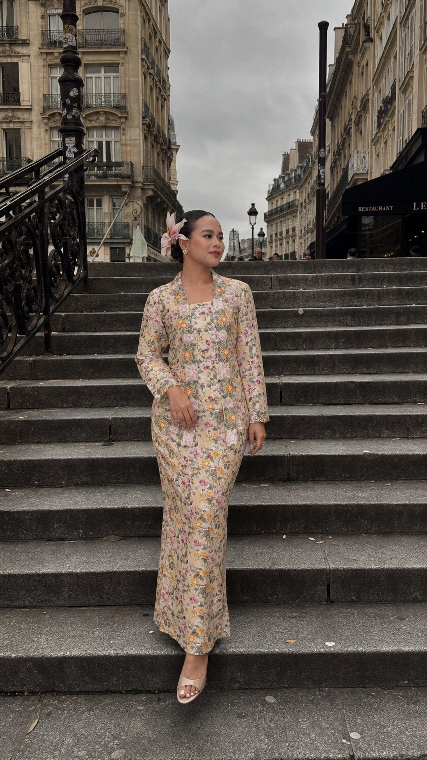AI product shot of Lilié Kebaya In Yellow