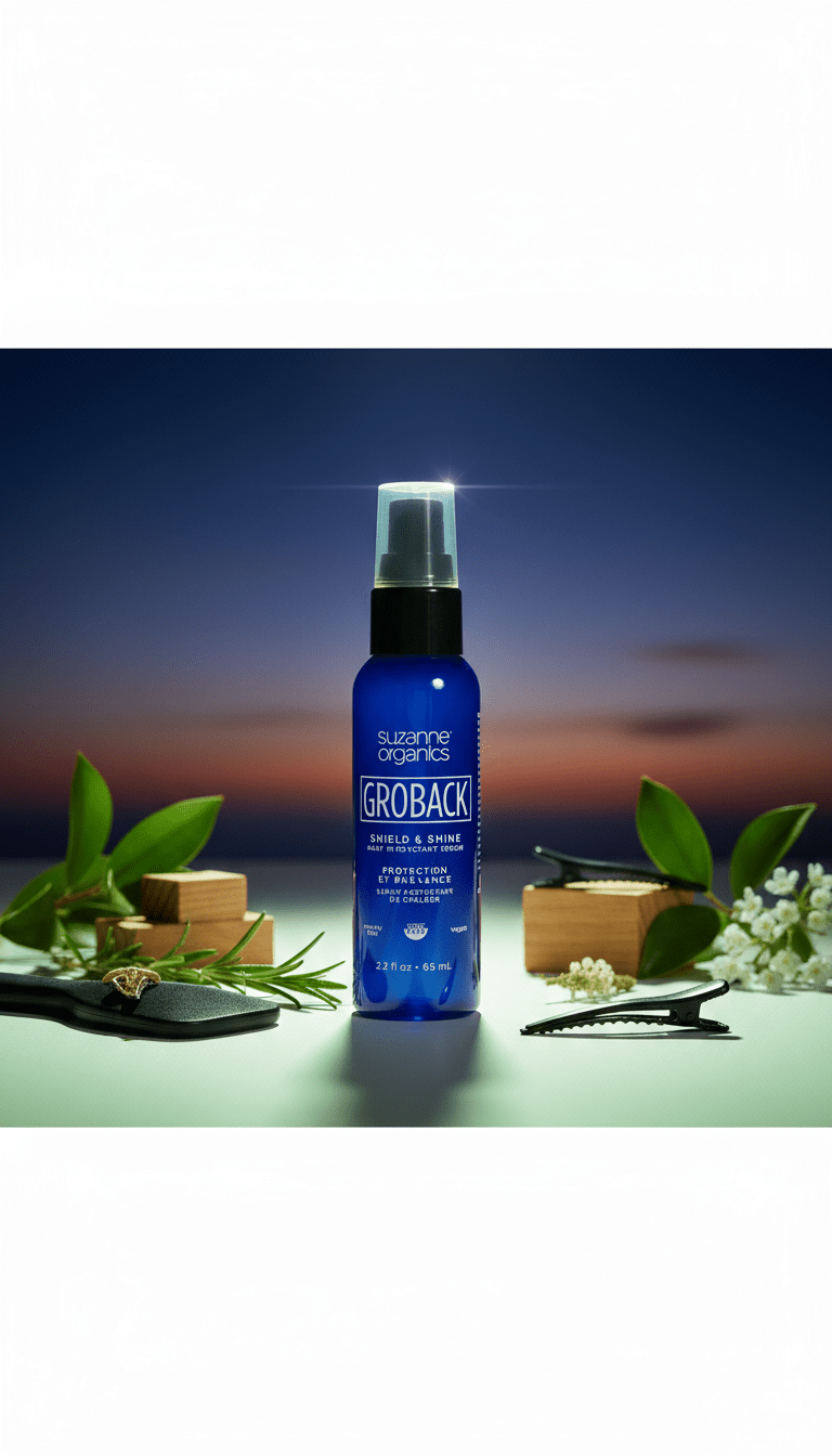 AI product shot of GROBACK Shield & Shine Heat Protectant Serum